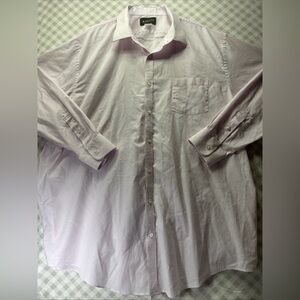Delta Mens Dress Shirt Custom Slim Fit Pink 20 X 37 Tall Button Down 100% Cotton